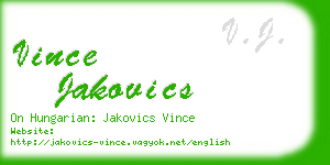 vince jakovics business card